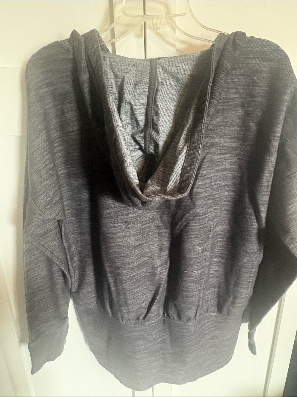 Gray Hooded Women's Sweater - Classic Pullover - Picture 6 of 7